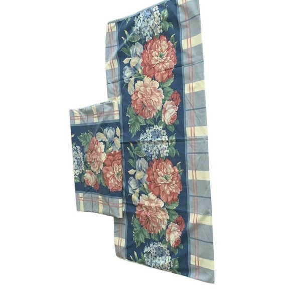 2 Vintage Stevens Allyson Kent KING Pillow Case Pink Floral Cottage Shabby Chic - Picture 9 of 9